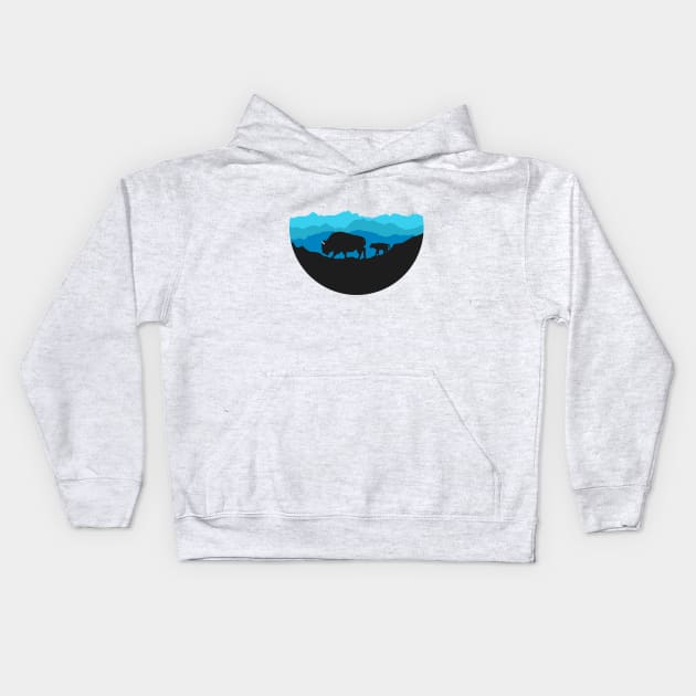 The Bison Kids Hoodie by RedFeatherDesign